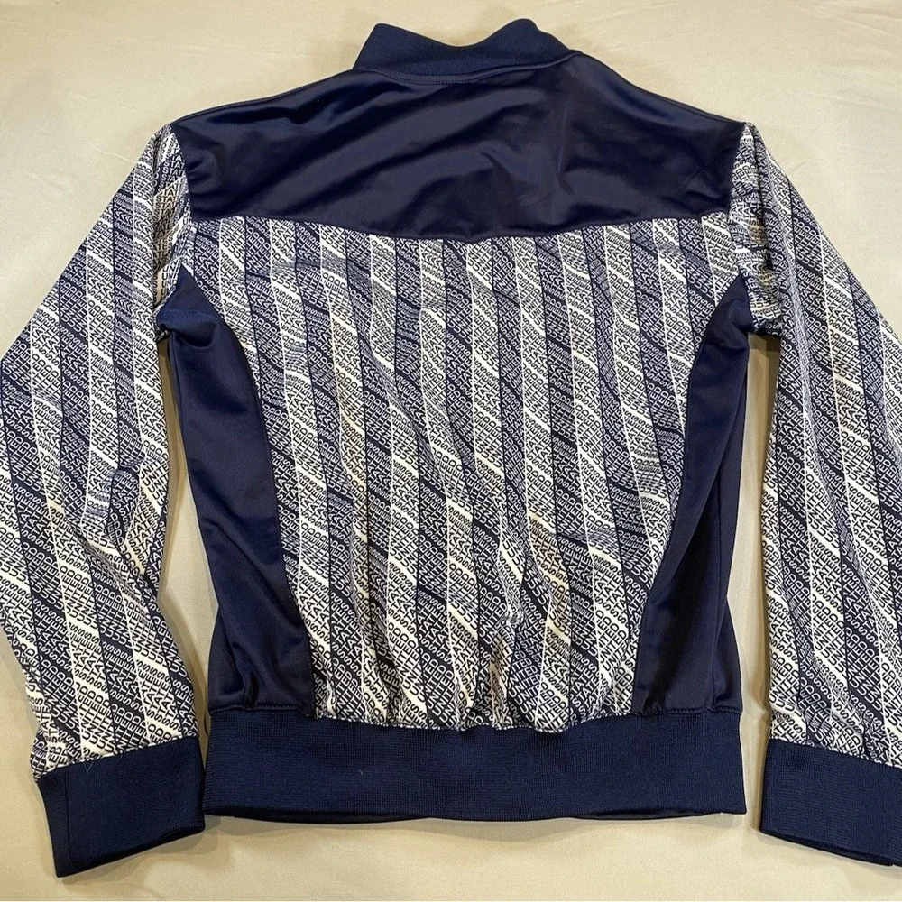 Umbro Jacket Mens Medium Blue Polyester Mock Neck Full Zip United‎ States Logo